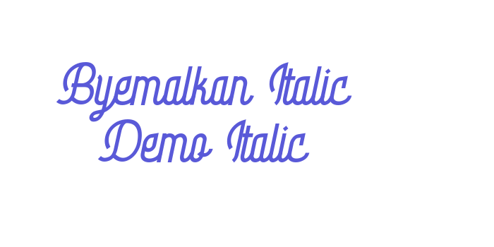 Byemalkan Italic Demo Italic Font Download