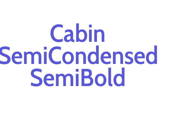 Cabin SemiCondensed SemiBold Font