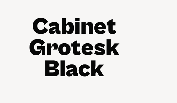 Cabinet Grotesk Black Font