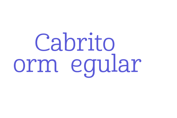 Cabrito Norm Regular Font