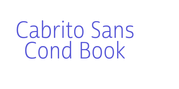 Cabrito Sans Cond Book Font Download