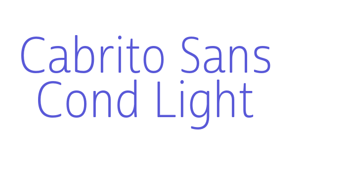 Cabrito Sans Cond Light Font