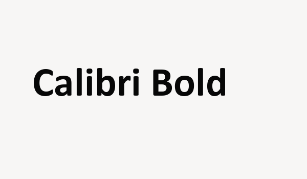 Calibri Bold Font