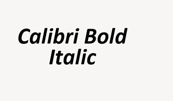 Calibri Bold Italic Font