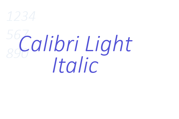 Calibri Light Italic