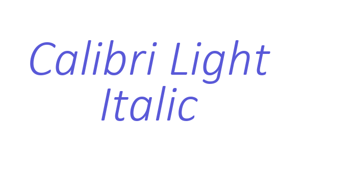 Calibri Light Italic Font