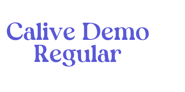 Calive Demo Regular font free