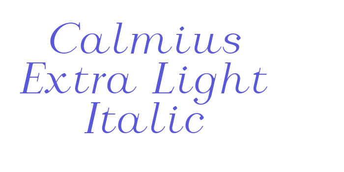 Calmius Extra Light Italic Font Download