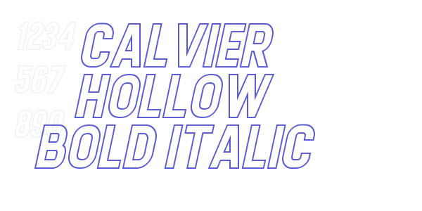 Calvier Hollow Bold Italic font free