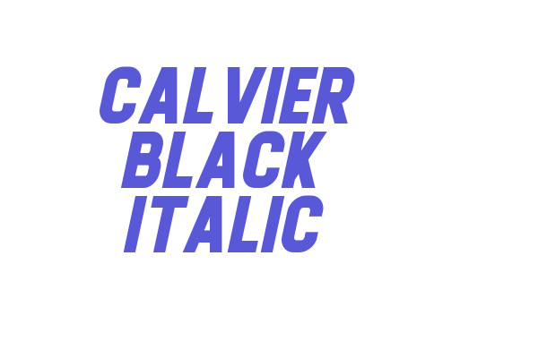 Calvier Black Italic Font