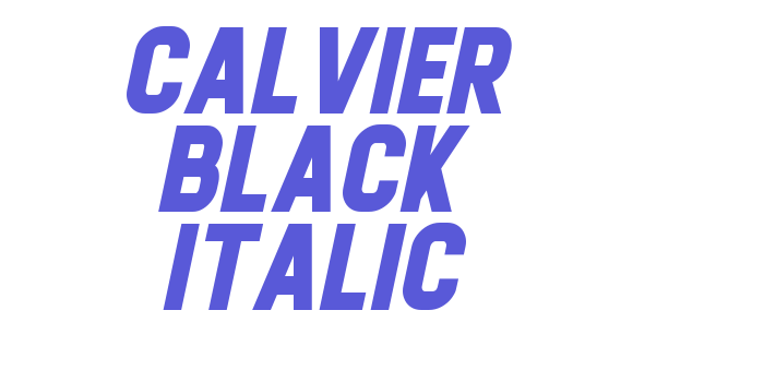 Calvier Black Italic Font