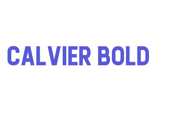 Calvier Bold Font