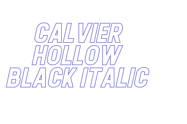 Calvier Hollow Black Italic Font