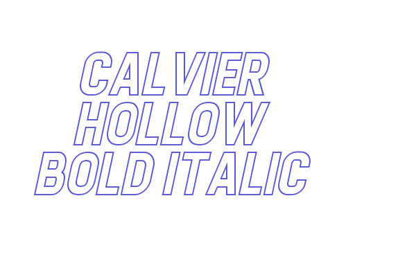 Calvier Hollow Bold Italic Font