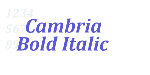 Cambria Bold Italic font free