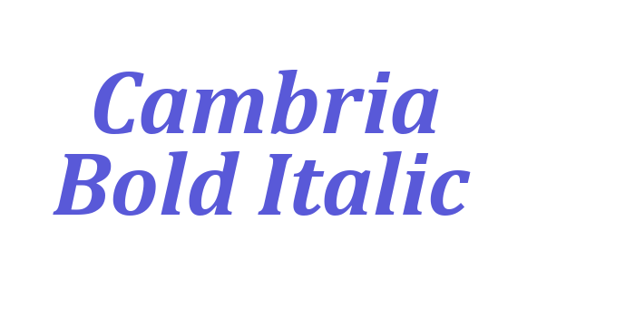 Cambria Bold Italic Font