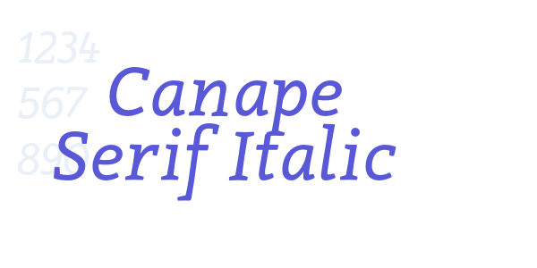 Canape Serif Italic font free