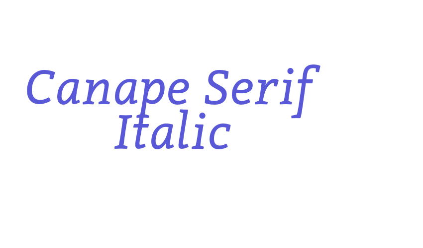 Canape Serif Italic Font