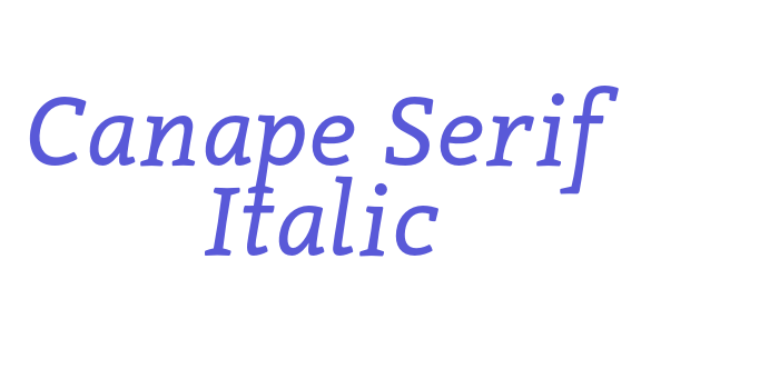 Canape Serif Italic Font Download