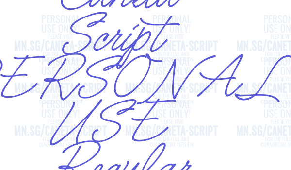 Caneta Script PERSONAL USE Regular Font