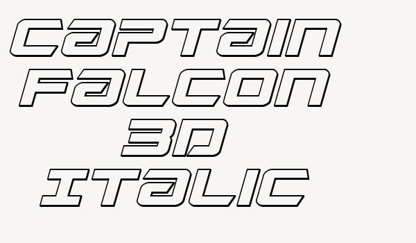 Captain Falcon 3D Italic Font