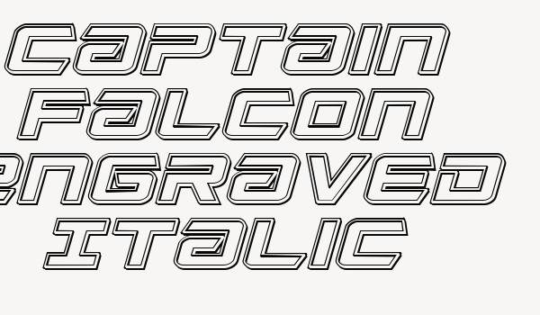 Captain Falcon Engraved Italic Font