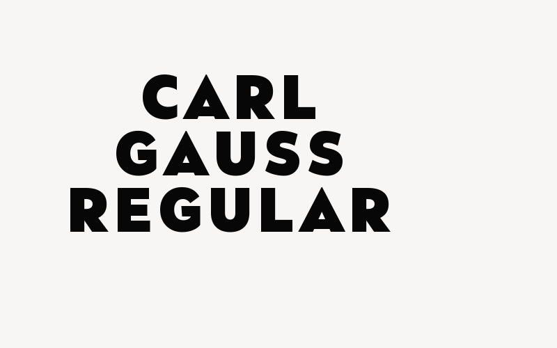 Carl Gauss Regular Font