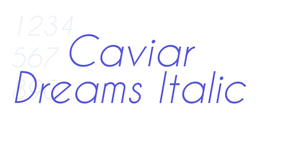 Caviar Dreams Italic font free