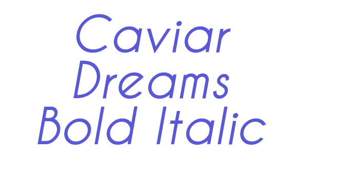 Caviar Dreams Bold Italic Font