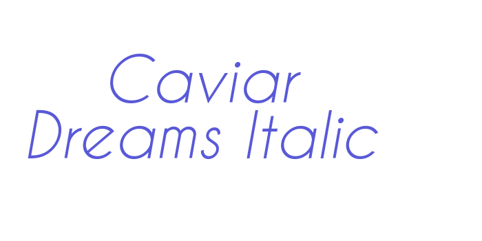 Caviar Dreams Italic Font Download