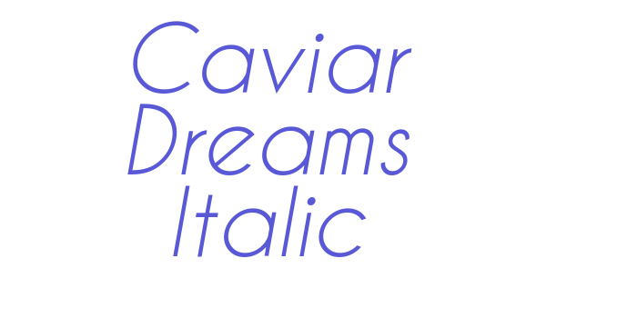 Caviar Dreams Italic Font