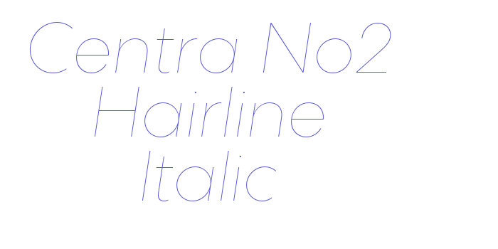 Centra No2 Hairline Italic Font