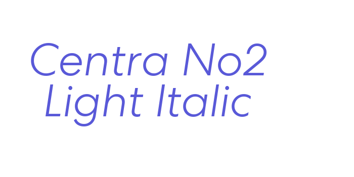 Centra No2 Light Italic Font Download