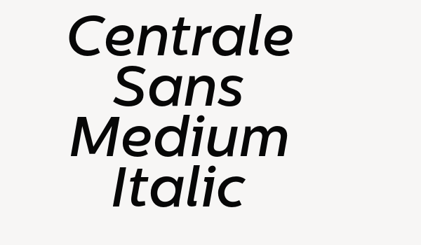 Centrale Sans Medium Italic Font