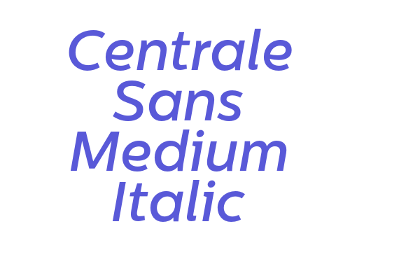 Centrale Sans Medium Italic Font