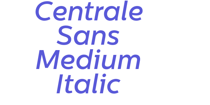 Centrale Sans Medium Italic Font Download