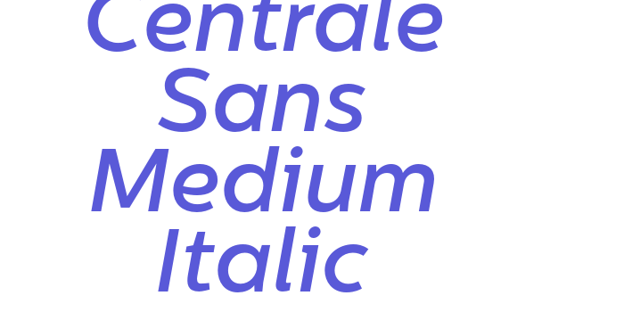 Centrale Sans Medium Italic Font