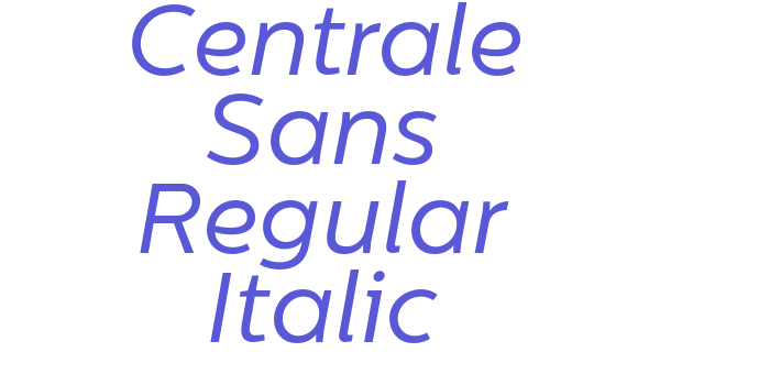 Centrale Sans Regular Italic Font Download