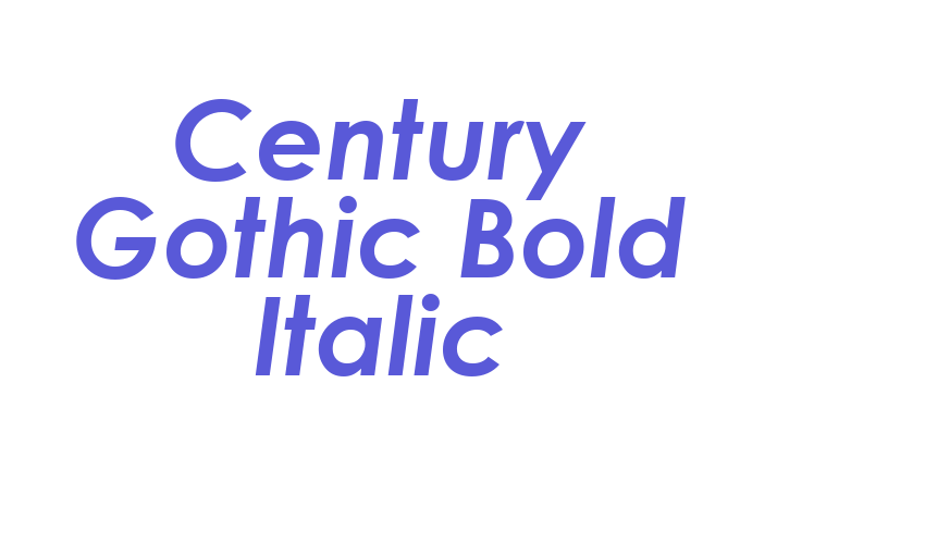 Century Gothic Bold Italic Font Download