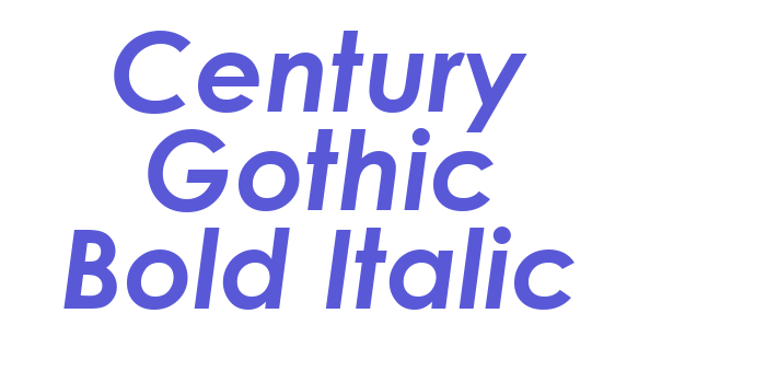 Century Gothic Bold Italic Font