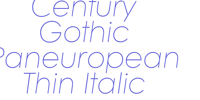 Century Gothic Paneuropean Thin Italic Font