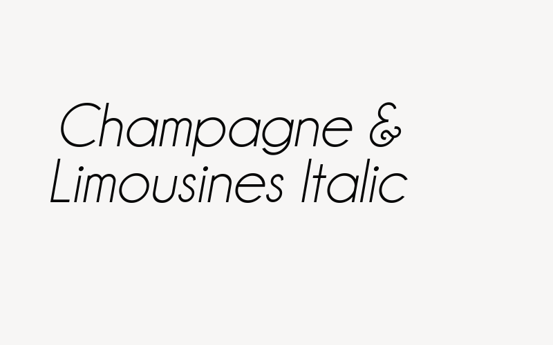 Champagne & Limousines Italic Font