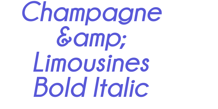 Champagne & Limousines Bold Italic Font Download