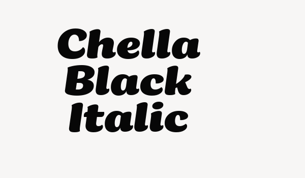 Chella Black Italic Font