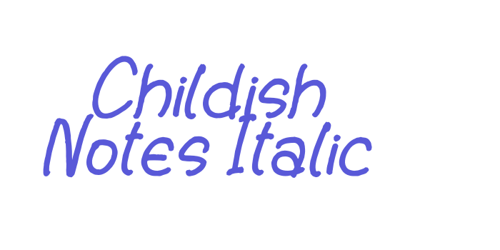 Childish Notes Italic Font Download