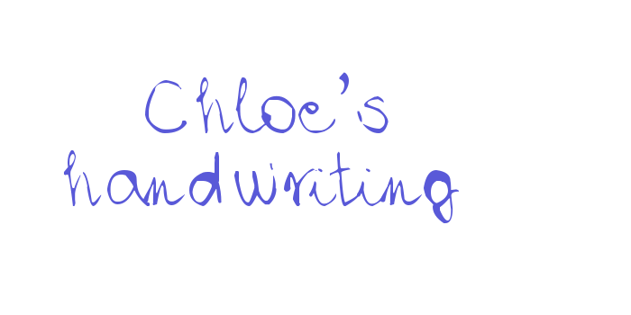 Chloe’s handwriting Font Download