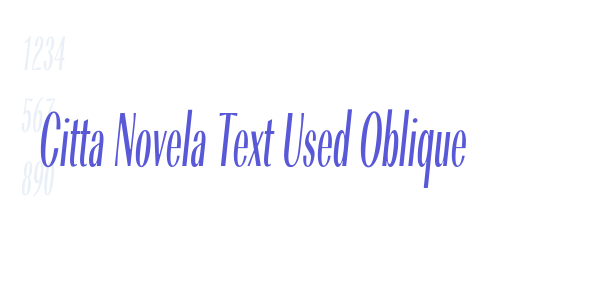 Citta Novela Text Used Oblique font