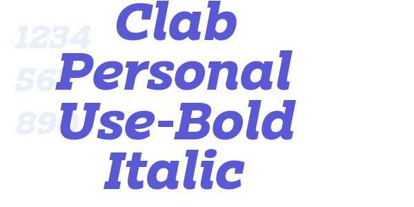 Clab Personal Use-Bold Italic font free