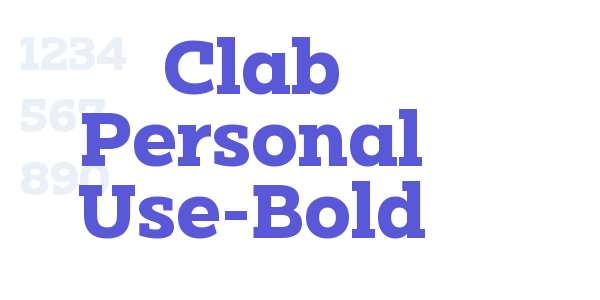 Clab Personal Use-Bold font free