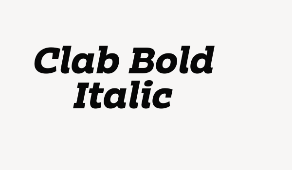 Clab Bold Italic Font